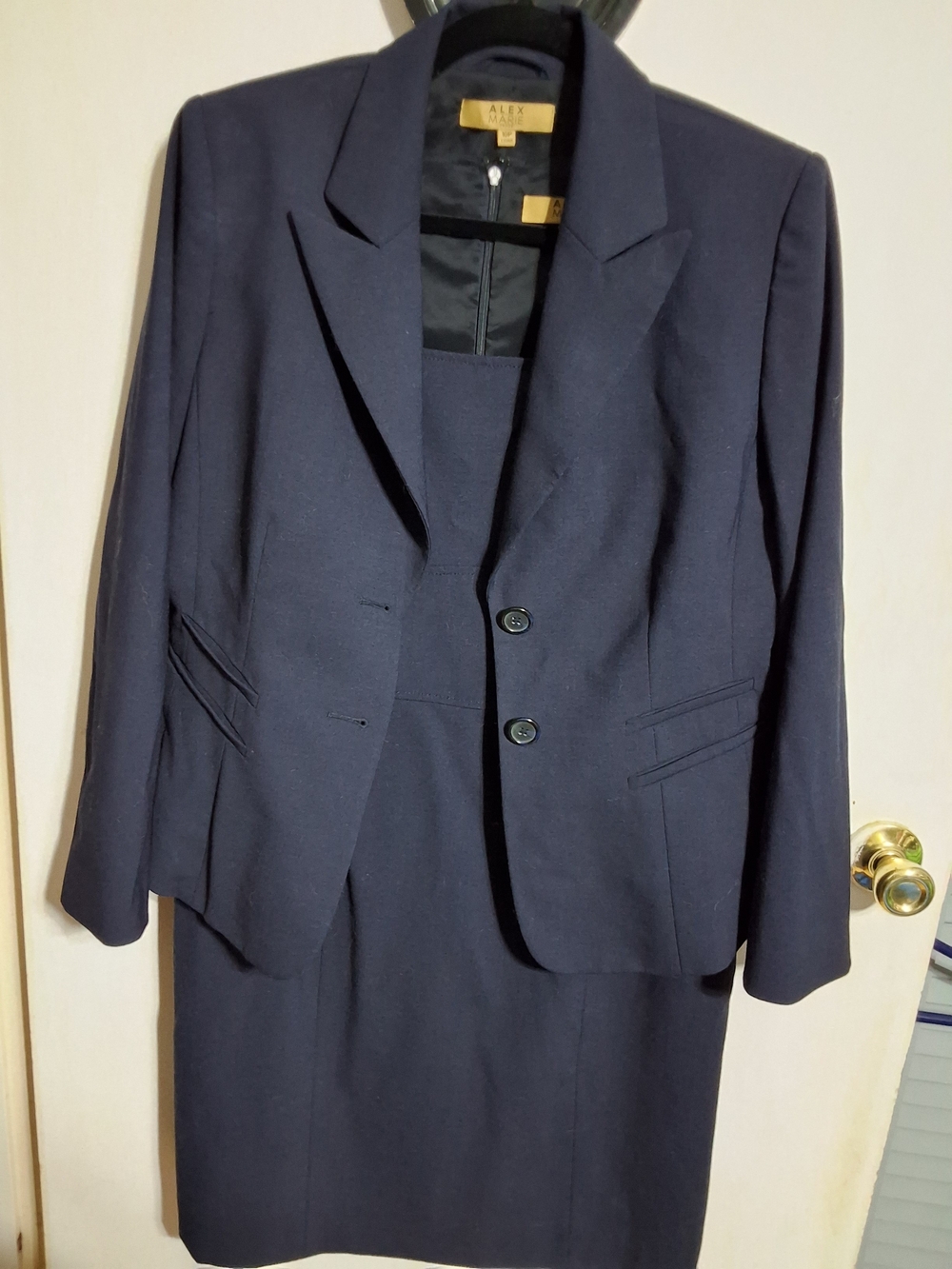 Alex Marie Navy Women's Two-Piece Suit Set